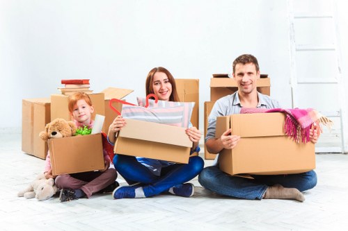 Professional movers preparing a home for relocation in Manor Park