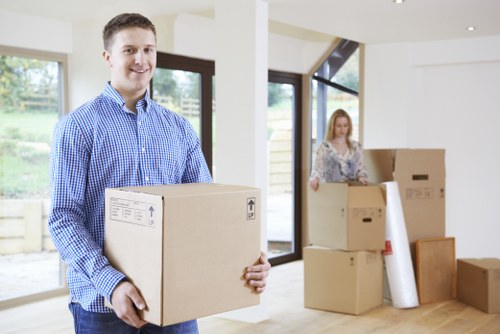 Professional movers assisting with a house removal in Cranford