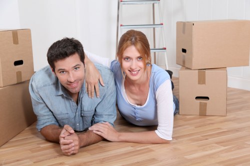 Moving truck parked for house removals in Homerton