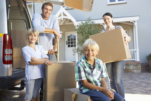 Happy family settling into their new Romford home