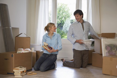 Eco-friendly packing materials being used by movers